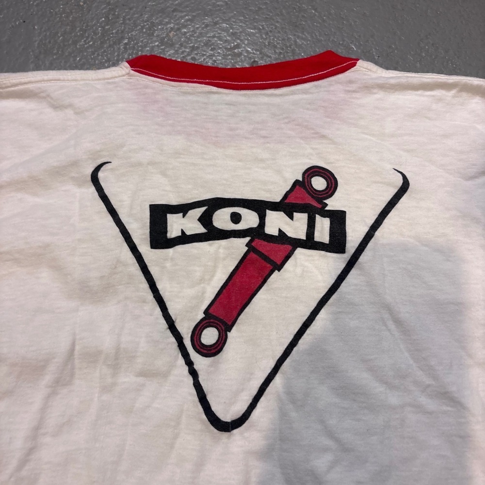 Vintage 80s KONI Shocks Ringer T Shirt Single Stitch Racing Motorsports SM - Picture 3 of 8